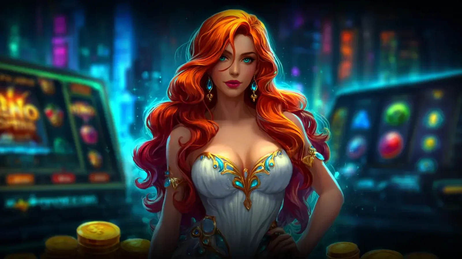 Golden casino bonus coins and chips scattered on a table, representing the generous bonus offers available at golo777.