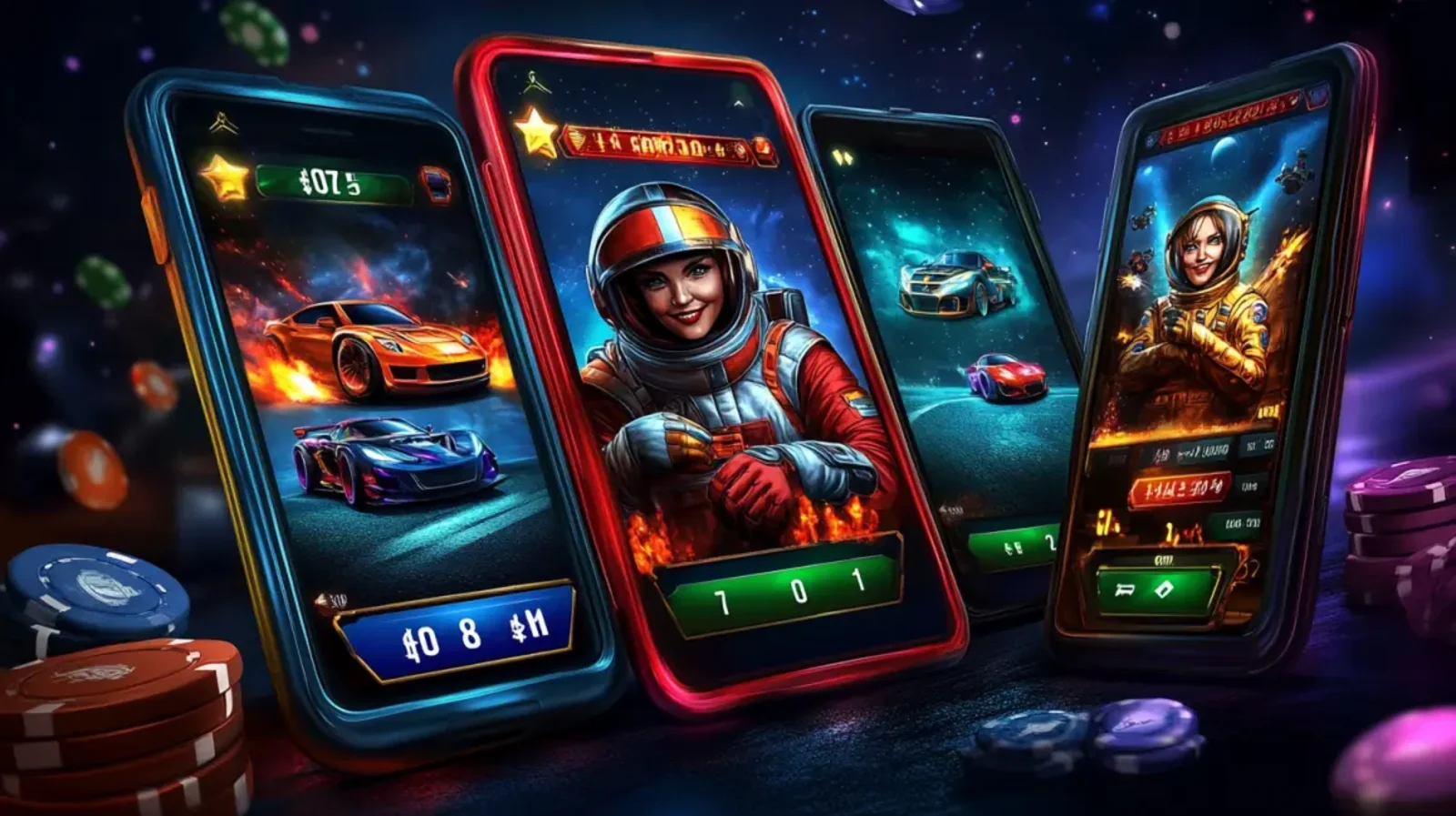 A beautiful woman with dark hair holds a phone showing a match-3 game, with the large word APP behind her, encouraging users to download the golo777 app and register.